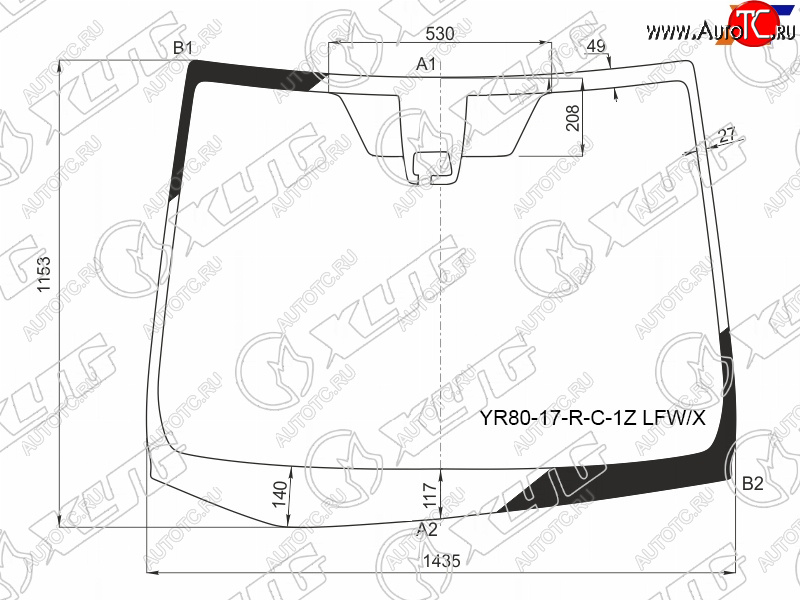 12 649 р. Стекло лобовое (Камера) Toyota Noah 17-22  Voxy 17-22  Esquire 17-21 XYG YR80-17-R-C-1Z LFW/X  с доставкой в г. Майкоп