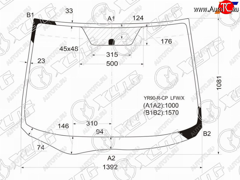 6 349 р. Стекло лобовое Toyota Noah 07-13  Voxy 07-13 XYG YR90-R-CP LFW/X  с доставкой в г. Майкоп