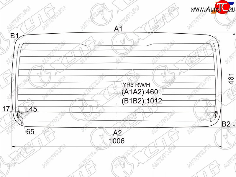 7 599 р. Стекло заднее (Цвет зеленый Обогрев) Suzuki Jimny 98-19  Jimny Sierra 02-18  Jimny Wide 98-02 XYG YR6 RW/H  с доставкой в г. Майкоп