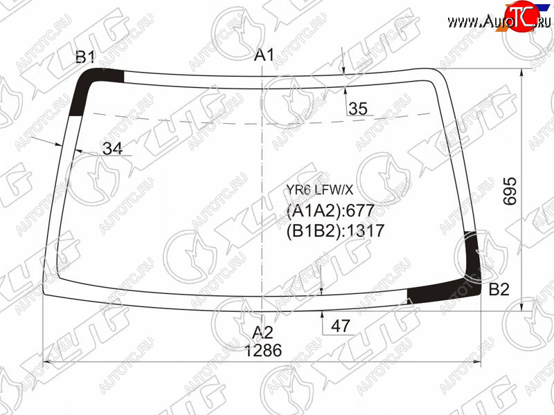 4 399 р. Стекло лобовое Suzuki Jimny 98-19  Jimny Sierra 02-18  Jimny Wide 98-02 XYG YR6 LFW/X  с доставкой в г. Майкоп
