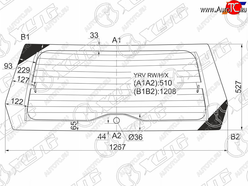 8 799 р. Стекло заднее (Цвет зеленый Обогрев) Daihatsu YRV 00-05 XYG YRV RW/H/X  с доставкой в г. Майкоп