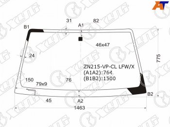4 999 р. Стекло лобовое Toyota Hilux Pick Up 04-15  4Runner 02-09  Fortuner 04-15  Hilux Surf 02-09 XYG ZN215-VP-CL LFW/X  с доставкой в г. Майкоп. Увеличить фотографию 1