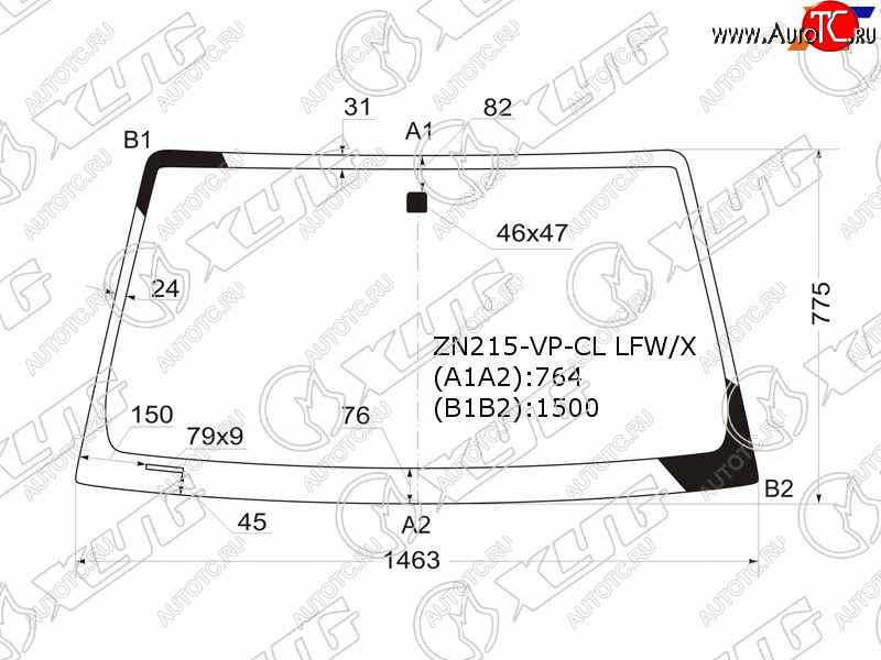 4 999 р. Стекло лобовое Toyota Hilux Pick Up 04-15  4Runner 02-09  Fortuner 04-15  Hilux Surf 02-09 XYG ZN215-VP-CL LFW/X  с доставкой в г. Майкоп