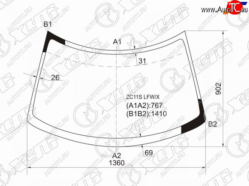 5 999 р. Стекло лобовое Suzuki Swift 03-10 XYG ZC11S LFW/X  с доставкой в г. Майкоп
