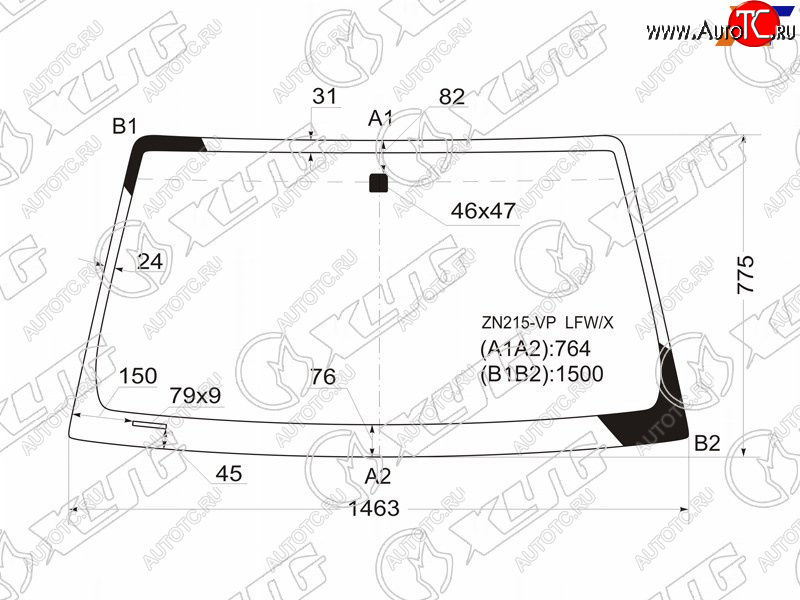 4 999 р. Стекло лобовое Toyota Hilux Pick Up 04-15  4Runner 02-09  Fortuner 04-15  Hilux Surf 02-09 XYG ZN215-VP LFW/X  с доставкой в г. Майкоп