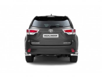 25 269 р. Защита заднего бампера (двойная, уголки d63/51 мм) Toyota Highlander XU50 рестайлинг (2016-2020)  с доставкой в г. Майкоп. Увеличить фотографию 2