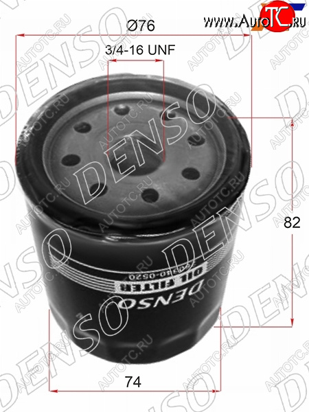 489 р. Фильтр масляный TOYOTA 1GFE,#JZ#,1,2MZFE 92- DENSO 260340-0520  с доставкой в г. Майкоп