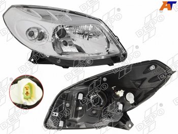 11 399 р. Фара RENAULT SANDERO 10-14 RH DEPO 551-1170R-LDEM1  с доставкой в г. Майкоп. Увеличить фотографию 1