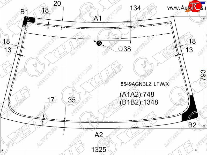5 299 р. Стекло лобовое Volkswagen Polo 94-01  SEAT Cordoba 93-99  Ibiza 93-02  Inca 95-03  Volkswagen Ca XYG 8549AGNBLZ LFW/X  с доставкой в г. Майкоп