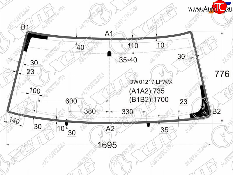 8 449 р. Стекло лобовое (Молдинг) Chevrolet Tahoe 95-07  Cadillac Escalade 99-06  Chevrolet Avalanche 03-06 XYG DW01217 LFW/X  с доставкой в г. Майкоп