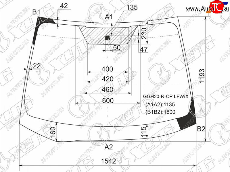 11 849 р. Стекло лобовое Toyota Alphard (H20) 08-15 XYG GGH20-R-CP LFW/X  с доставкой в г. Майкоп