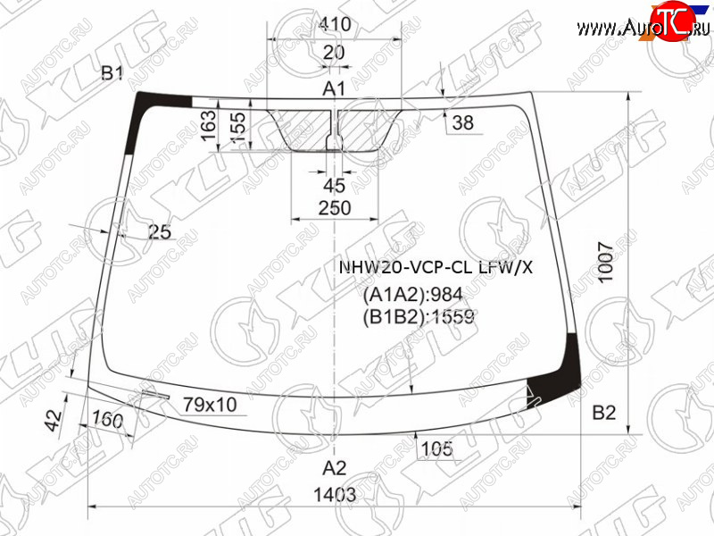 6 449 р. Стекло лобовое Toyota Prius (NHW20) 03-11 XYG NHW20-VCP-CL LFW/X  с доставкой в г. Майкоп