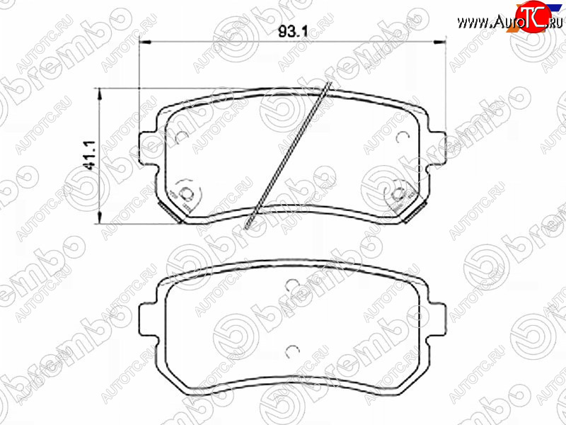 2 899 р. Колодки тормозные задние RH-LH SAT KIA Ceed 2 JD дорестайлинг универсал (2012-2016)  с доставкой в г. Майкоп