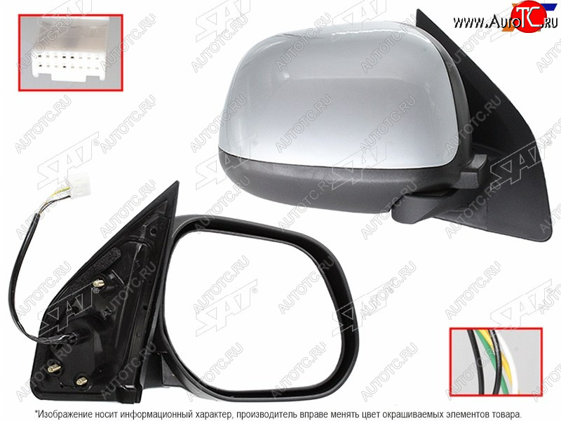 7 199 р. Зеркало MITSUBISHI ASX 10- RH регулировка, обогрев, 5 контактов SAT ST-16-0096  с доставкой в г. Майкоп