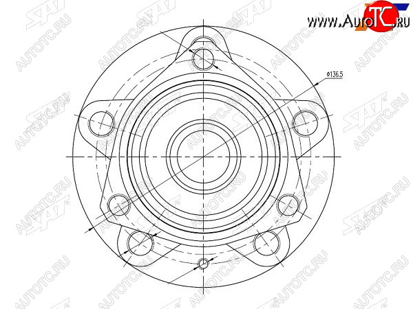 2 999 р. Ступичный узел передзад AUDI A3 03-13SKODA OCTAVIA 04-YETI 10-VW GOLF 03-08 SAT ST-1K0498621  с доставкой в г. Майкоп