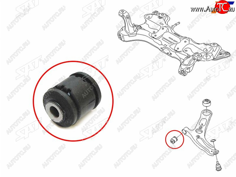 319 р. Сайлентблок Hyundai Creta 15-20  Elantra 10-20  Kia Ceed 12-18  Cerato 13-20  Hyundai i30 11-17 SAT ST-54551-3X000  с доставкой в г. Майкоп