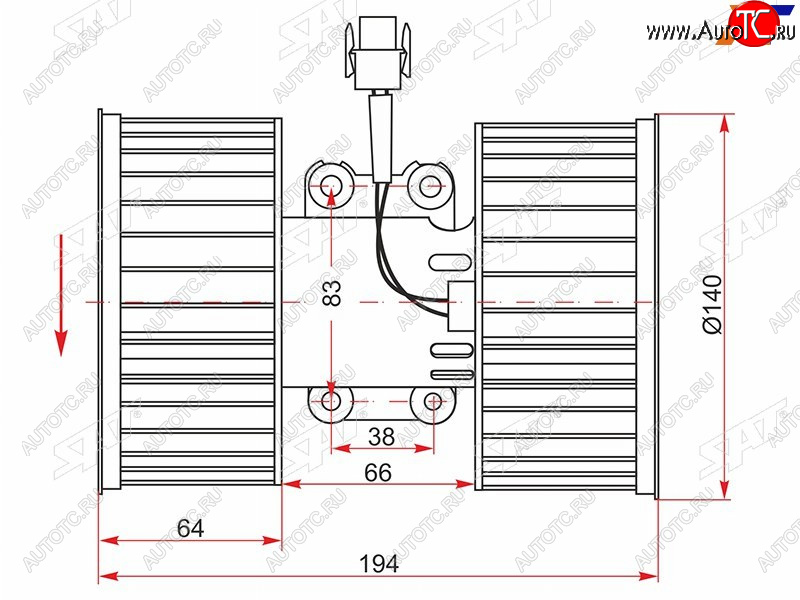 3 899 р. Мотор отопителя салона BMW 3-Series 98-06 SAT ST-64118372797  с доставкой в г. Майкоп
