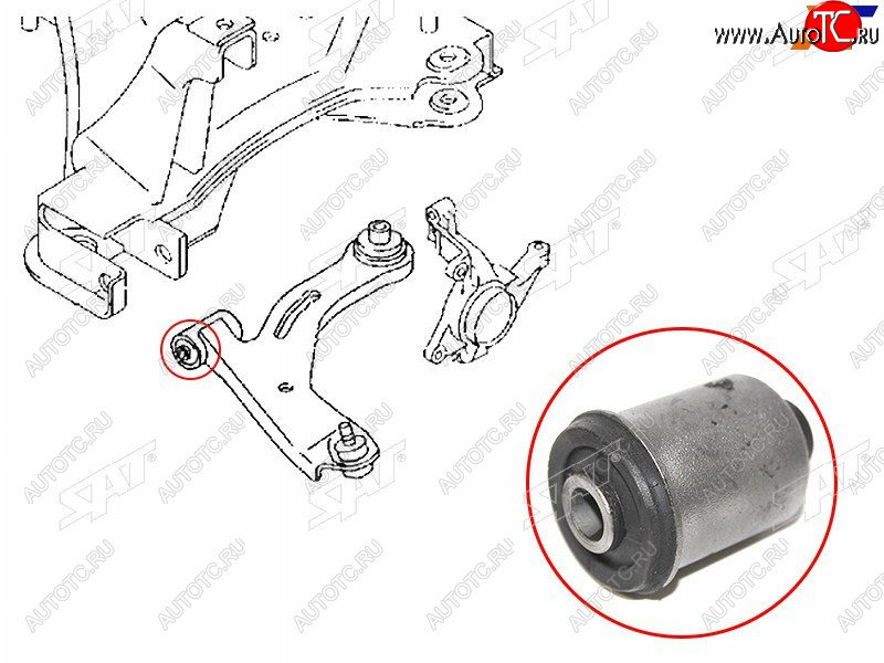 231 р. Сайлентблок Ford Escape 00-12  Maverick 93-07  Mazda Tribute 00-07 SAT ST-EC01-34-300H-SB  с доставкой в г. Майкоп