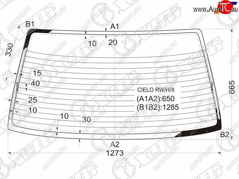 4 649 р. Стекло заднее (Цвет зеленый Обогрев) Daewoo Nexia 94-16  LeMans 86-93  Racer 86-95  Opel Kadett XYG CIELO RW/H/X  с доставкой в г. Майкоп