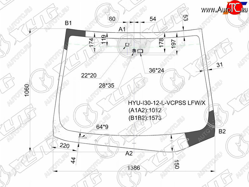 7 999 р. Стекло лобовое + дд +дзапотевания HYUNDAI i30 5D HBKWGN 12-17                                      XYG HYU-I30-12-L-VCPSS LFW/X  с доставкой в г. Майкоп