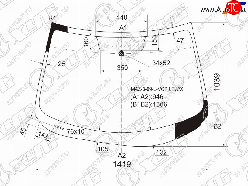 6 249 р. Стекло лобовое Mazda 3 08-11 XYG MAZ-3-09-L-VCP LFW/X  с доставкой в г. Майкоп