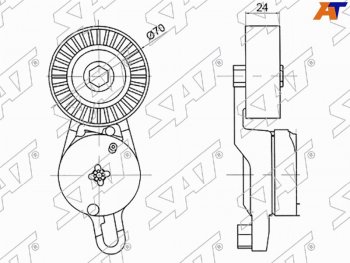 1 599 р. Натяжитель приводного ремня TOYOTA CAMRYRAV4 2.5 11-LEXUS ES 2.5 11-RX 2.7 08- SAT ST-16620-36010  с доставкой в г. Майкоп. Увеличить фотографию 1