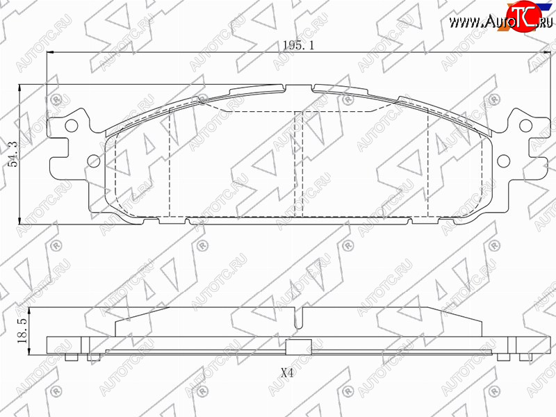 1 599 р. Колодки тормозные передние FL-FR SAT Ford Explorer U502 дорестайлинг (2010-2016)  с доставкой в г. Майкоп