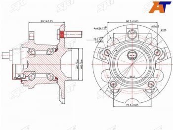 Ступичный узел задн. TOYOTA IPSUMNOAHVOXY 2WD 01- SAT ST-42450-44020
