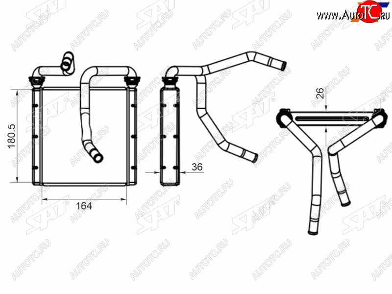 2 999 р. Радиатор отопителя салона SUBARU LEGACY 97-03 SAT ST-87-0014  с доставкой в г. Майкоп