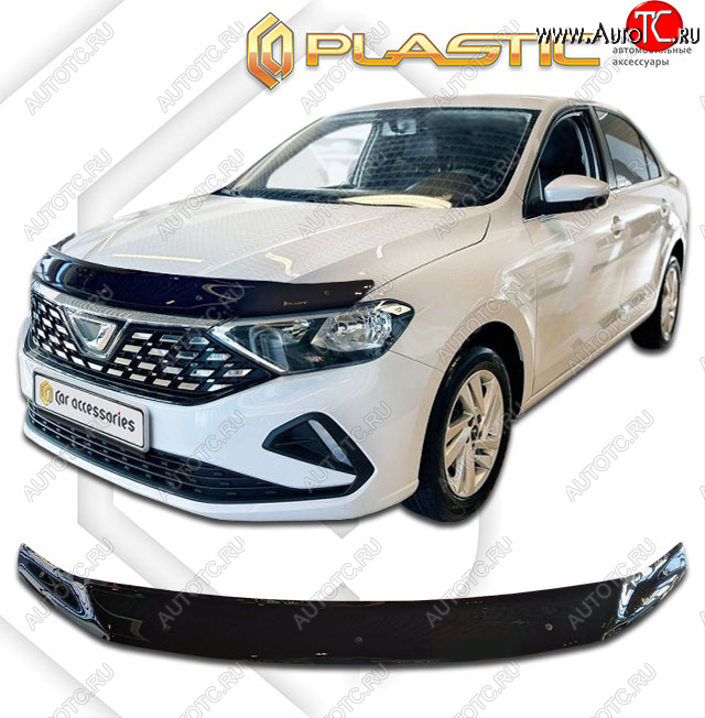1 999 р. Дефлектор капота CA-Plastic Jetta VA3 (2019-2025) (classic черный, без надписи)  с доставкой в г. Майкоп
