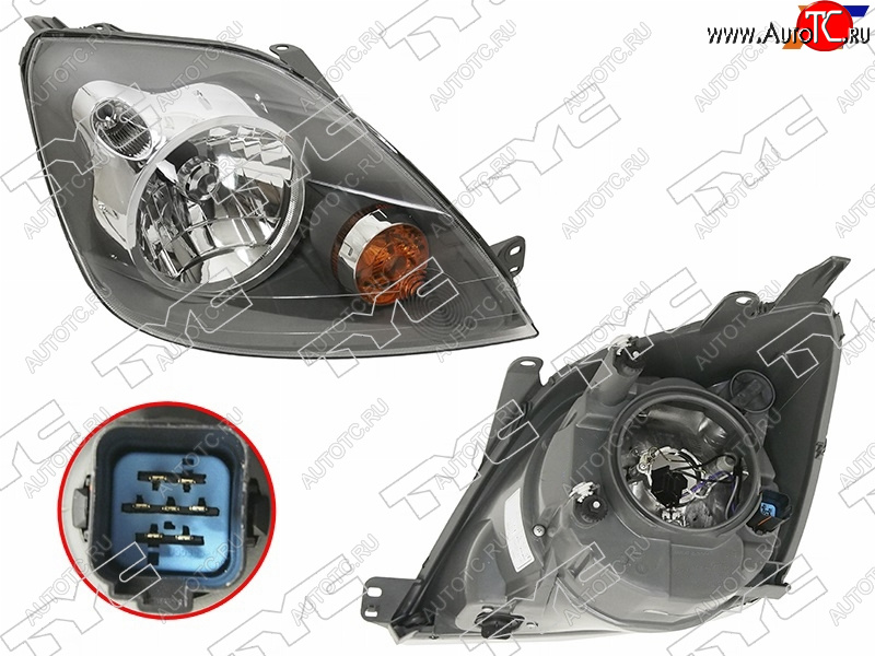 9 249 р. Фара правая (с электрокорректором) TYC  Ford Fiesta  5 (2005-2008) хэтчбэк 5 дв. рестайлинг  с доставкой в г. Майкоп