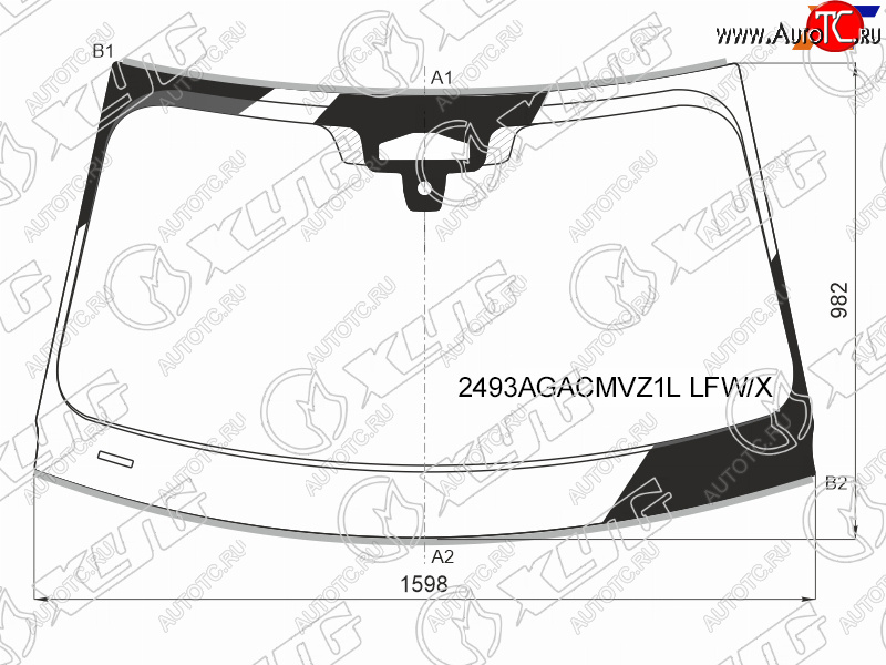 12 249 р. Стекло лобовое (Три камеры Датчик дождя Молдинг) BMW X5 18-  X7 18- XYG 2493AGACMVZ1L LFW/X  с доставкой в г. Майкоп