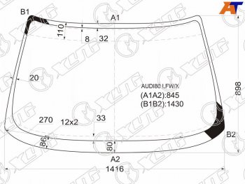 5 599 р. Стекло лобовое Audi 80 86-95 XYG AUDI80 LFW/X  с доставкой в г. Майкоп. Увеличить фотографию 1