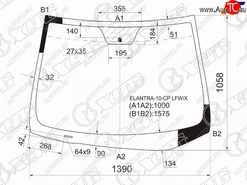 6 249 р. Стекло лобовое Hyundai Elantra 10-16  Avante 10-15 XYG ELANTRA-10-CP LFW/X  с доставкой в г. Майкоп