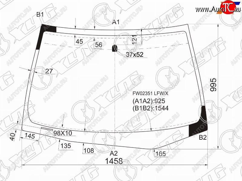 8 349 р. Стекло лобовое Honda Accord USA 02-08  Inspire 03-07 XYG FW02351 LFW/X  с доставкой в г. Майкоп