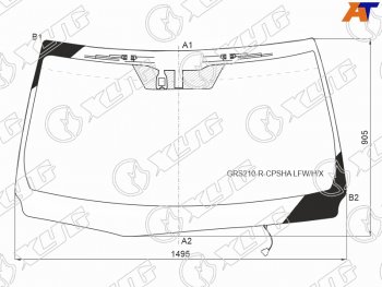 12 549 р. Стекло лобовое (Обогрев щеток Антенна Датчик дождя) Toyota Crown 12-18 XYG GRS210-R-CPSHA LFW/H/X  с доставкой в г. Майкоп. Увеличить фотографию 1