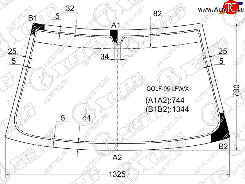 6 349 р. Стекло лобовое Volkswagen Polo 94-01  SEAT Inca 95-03  Volkswagen Caddy 95-03 XYG GOLF-95 LFW/X  с доставкой в г. Майкоп