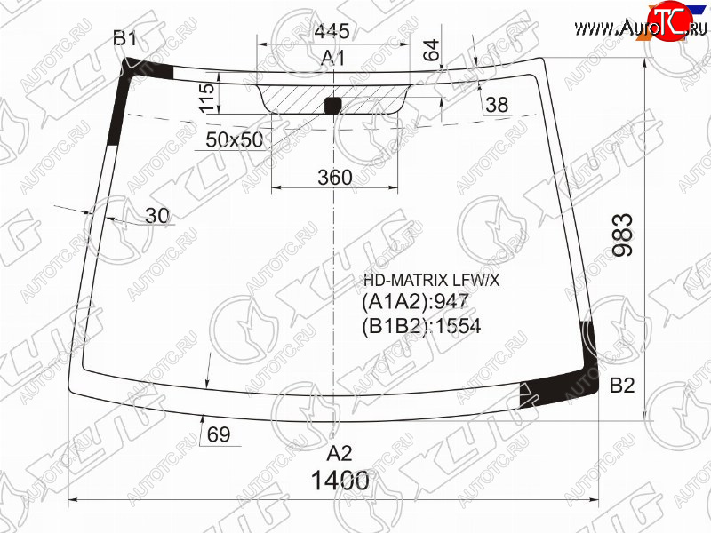 6 299 р. Стекло лобовое Hyundai Lavita 01-07  Matrix 01-10 XYG HD-MATRIX LFW/X  с доставкой в г. Майкоп