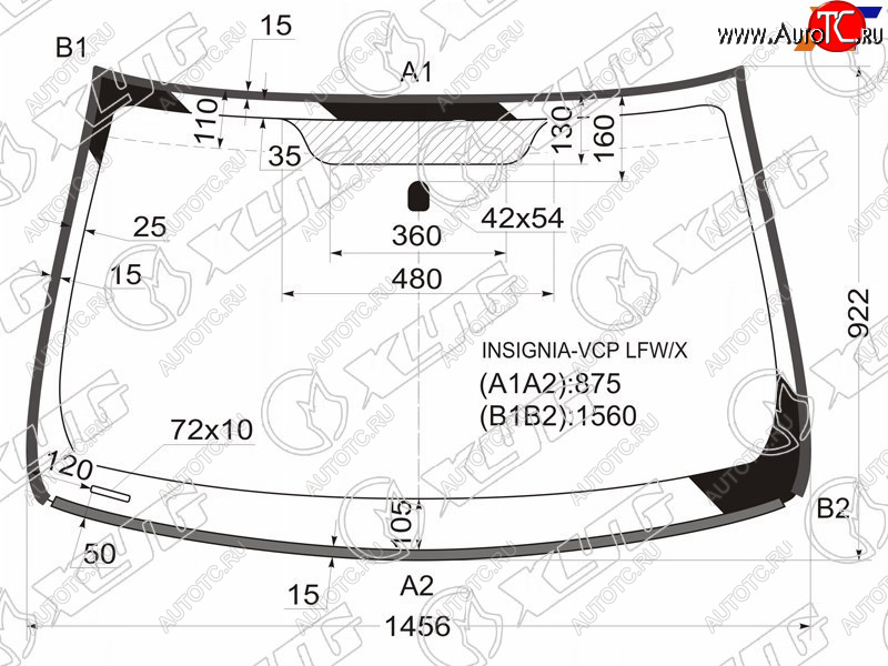 6 999 р. Стекло лобовое (Молдинг) Opel Insignia 08-17 XYG INSIGNIA-VCP LFW/X  с доставкой в г. Майкоп