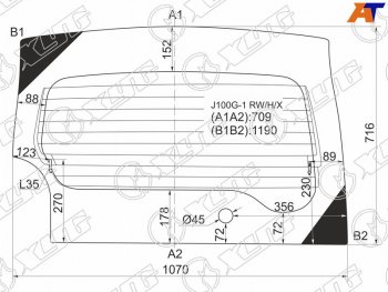 7 999 р. Стекло заднее (Цвет зеленый Обогрев) Daihatsu Terios 97-06  Terios Kid 98-12  Toyota Cami 99-06 XYG J100G-1 RW/H/X  с доставкой в г. Майкоп. Увеличить фотографию 1