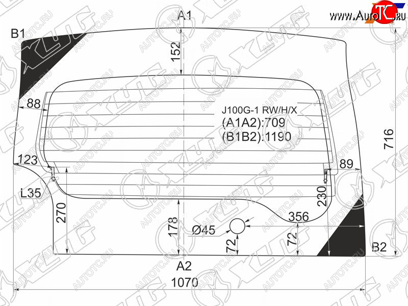 7 999 р. Стекло заднее (Цвет зеленый Обогрев) Daihatsu Terios 97-06  Terios Kid 98-12  Toyota Cami 99-06 XYG J100G-1 RW/H/X  с доставкой в г. Майкоп