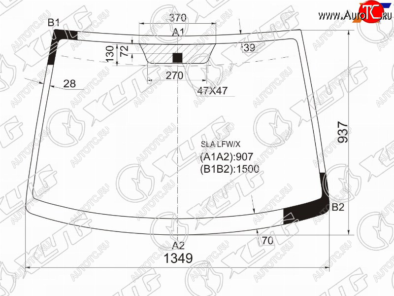 5 199 р. Стекло лобовое Honda Airwave 05-10  Partner 06-10 XYG SLA LFW/X  с доставкой в г. Майкоп