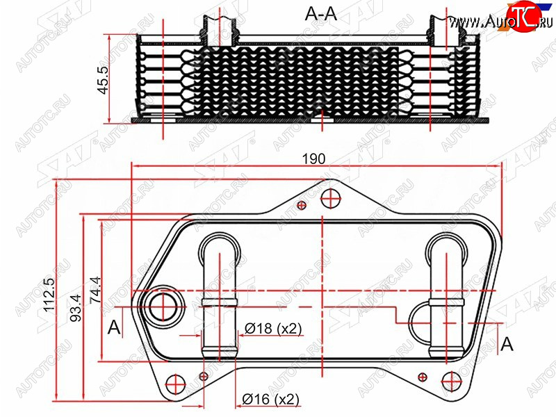 2 359 р. Радиатор масляный AUDI A3 03-SKODA OCTAVIA 04-SUPERB 08-VOLKSWAGEN GOLF 03-JETTA 05-PASSAT 05- SAT ST-02E409061B  с доставкой в г. Майкоп