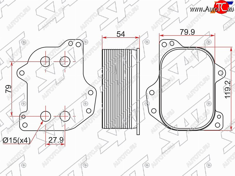 1 799 р. Радиатор масляный AUDI A1 10-A3 12-A4 15-A5 16-Q2 16-Q3 11-SKODA OCTAVIA 13-RAPID 12-VOLKSWA SAT ST-03N117021  с доставкой в г. Майкоп
