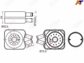 1 269 р. Радиатор масляный AUDI A4 94-00A6 94-05FORD GALAXY 95-06SKODA OCTAVIA 96-10VOLKSWAGEN PASSAT 96- SAT ST-068117021B  с доставкой в г. Майкоп. Увеличить фотографию 1