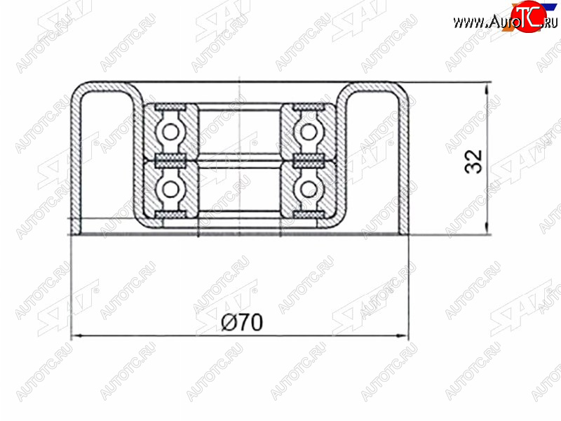 919 р. Ролик приводного ремня обводной NISSAN NAVARA 04-PATHFINDER 05- SAT ST-11927-ED320  с доставкой в г. Майкоп