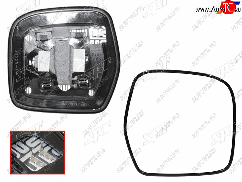 1 339 р. Полотно зеркала Toyota Land Cruiser (J100) 98-07 (Справа Обогрев) SAT ST-121-0122  с доставкой в г. Майкоп