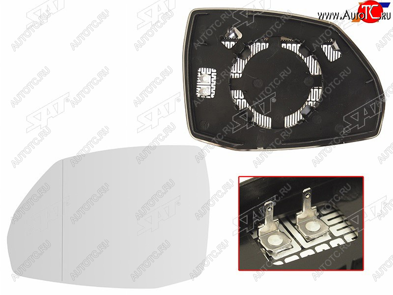 2 199 р. Полотно зеркала Audi Q5 16-20  Q7 15-19 (Слева Обогрев асферическое) SAT ST-121-0007  с доставкой в г. Майкоп