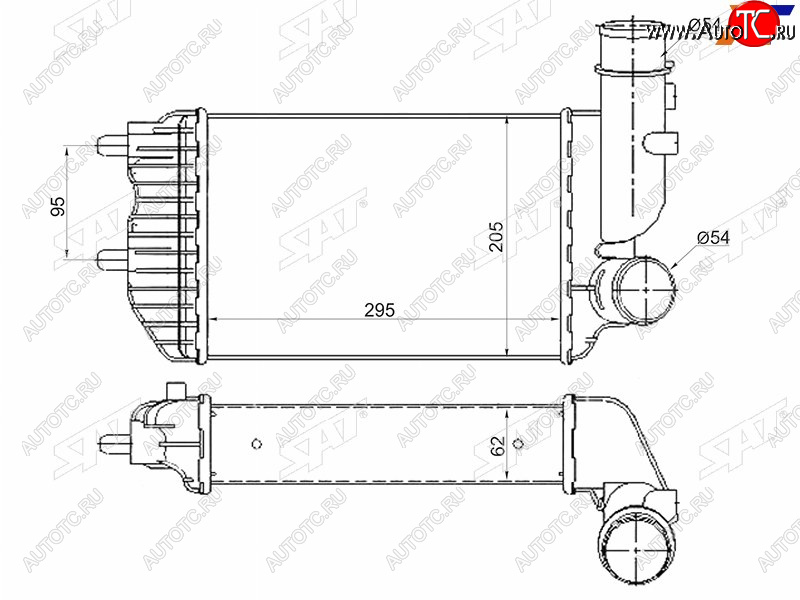 5 349 р. Интеркулер CITROEN JUMPERFIAT DUCATOPEUGEOT BOXER 94-06 SAT ST-1307012080  с доставкой в г. Майкоп