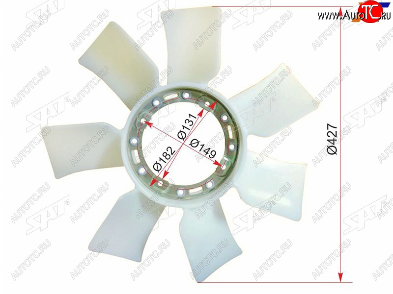 2 899 р. Крыльчатка вентилятора TOYOTA 1-2JZGE,1-2JZFSE SAT ST-16361-46040  с доставкой в г. Майкоп